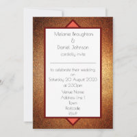 Moderne Art Deco Glitter Simple Wedding Invitation