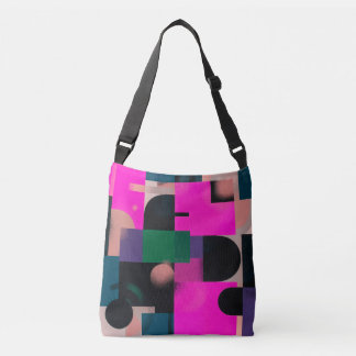 Moderne Art Deco groene bloempatroon Crossbody Tas