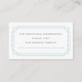Moderne Art Deco Pastel Mint Aqua Bruiloft Website Informatiekaartje (Voorkant)