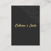 Moderne Art Deco Peacock Goud en Zwart Details Informatiekaartje (Achterkant)