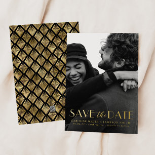 Moderne Art Deco Save the Date Folie Invitat Folie Uitnodiging