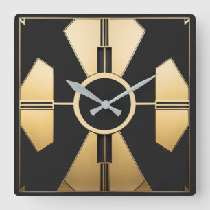 Moderne Art Deco Vierkante Klok