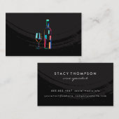 Moderne Art Deco wijnfles Glas Visitekaartje (Voorkant / Achterkant)