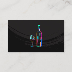 Moderne Art Deco wijnfles Glas Visitekaartje