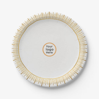 Moderne Art Deco Witte Goud Zakelijk Papieren Bordje