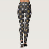 Moderne Art Deco Zwart, Wit en Goud Fan Leggings (Achterkant)