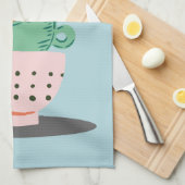 Moderne Art Gestapelde bekers en Plant Theedoek (Quarter Fold)