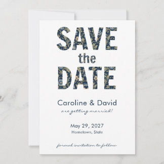 Moderne Art Nouveau-bloemenkunst Eenvoudige Modern Save The Date