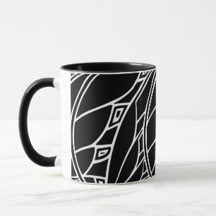 Moderne art nouveau tessellations zwart-wit mok