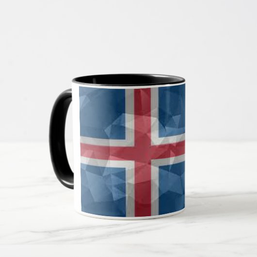 Moderne Art Style IJsland Vlag Overdekt Keramiek Mok (Voorkant links)