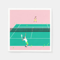 Moderne Art Tennis Match Player roze Groen