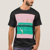 Moderne Art Tennis Match Player roze Groen