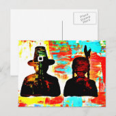 Moderne Art Thanksgiving Feestdagenkaart (Voorkant / Achterkant)