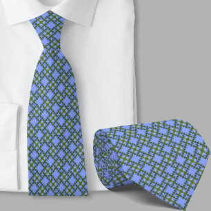 Moderne Artistieke Blauwe Geometrische Patroon Her Stropdas