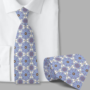 Moderne Artistieke Blauwe Patroon Heren Das