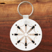Moderne artistieke gesynchroniseerde zwemmers Gold Sleutelhanger (Voorkant)