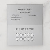 Moderne artistieke grijze monogram klantenkaartje (Binnenkant ongevouwen)