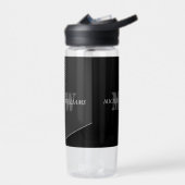 Moderne artistieke grijze monogram waterfles (Links)