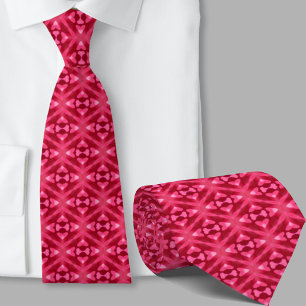 Moderne Artistieke Roze Geometrisch Patroon Herens Stropdas