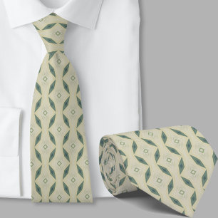 Moderne Artistieke Saliegroene Patroon Herenstrik Stropdas