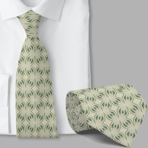 Moderne Artistieke Saliegroene Patroon Herenstrik Stropdas