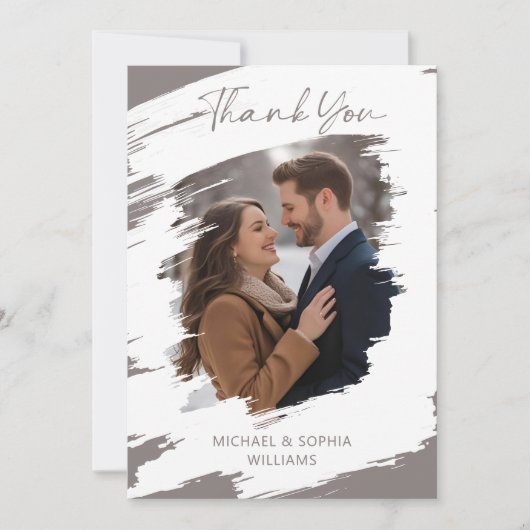 Moderne Artistieke Trouw Dank Je Wintergrijs Kaart (Voorkant)