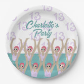 Moderne artistieke zwemmers 13e verjaardag papieren bordje (Voorkant)