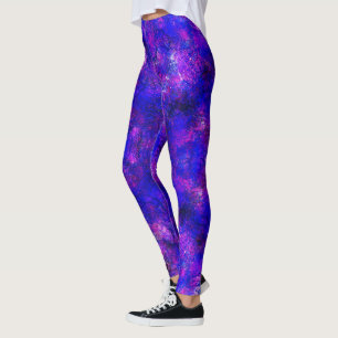 Moderne Artsy Abstracte Kosmische Paarse Marmeren  Leggings