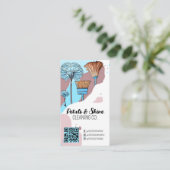 Moderne Artsy Color Splash Professionele Reiniger Visitekaartje (Staand voorkant)