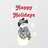 Moderne Artsy Sneeuwman Raamsticker (Vel)