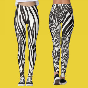Moderne Artsy zwart-wit zebra strepen Leggings