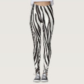 Moderne Artsy zwart-wit zebra strepen Leggings (Voorkant)