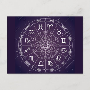 Moderne astrology Wheel zodiagift Briefkaart