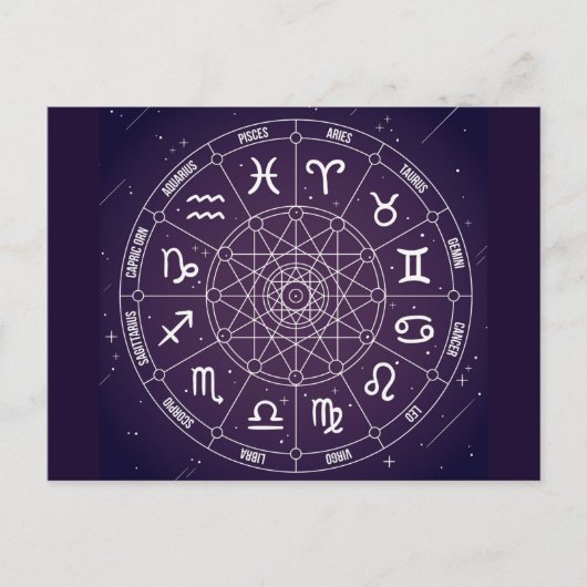 Moderne astrology Wheel zodiagift Briefkaart (Voorkant)