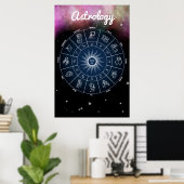 Moderne Astrology Zodiac Wheel Quote Poster (Thuiskantoor)