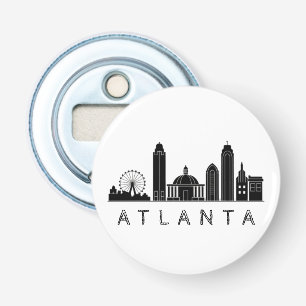 Moderne Atlanta Georgia gestileerde skyline Button Flesopener
