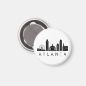 Moderne Atlanta Georgia gestileerde skyline Magneet (Voorkant / Achterkant)