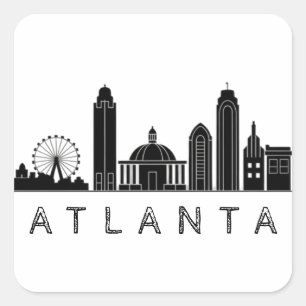 Moderne Atlanta Georgia gestileerde skyline Vierkante Sticker