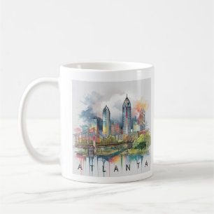 Moderne Atlanta Georgia gestileerde Waterverf Koffiemok