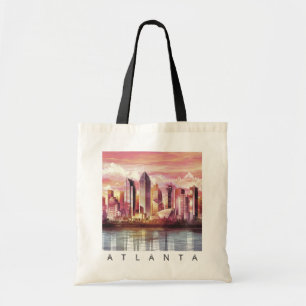 Moderne Atlanta Georgia gestileerde Waterverf Tote Bag
