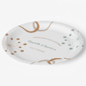 Moderne atoomstartbruiloft midden eeuw papieren bordje (Gekanteld)