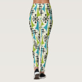 Moderne atoomtijdpatroon uit het midden van de eeu leggings (Achterkant)