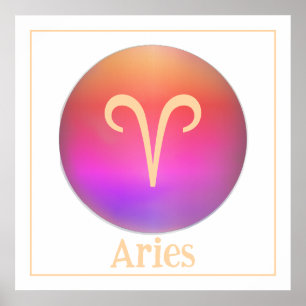 Moderne Aura Ram Zodiac Poster