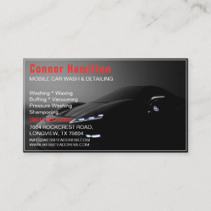 Moderne Auto Detailing Car Wash Elegant Donker Visitekaartje