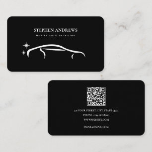 Moderne Auto Detailing Reiniging Auto Reparatie QR Visitekaartje
