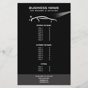 Moderne Auto Detailing Schoonmaak Herstel Prijslij Flyer