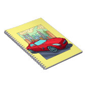 Moderne auto in de stad notitieboek (Rechterzijde)