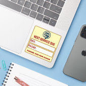 Moderne Auto Serviceherinnering Sticker (Laptop met iPhone)