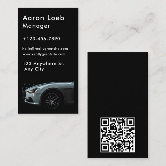 Moderne auto / voertuig / auto QR-code & sociale m Visitekaartje (Voorkant / Achterkant)