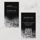 Moderne Auto Wash Automotive Cleaning QR Code Zwar Visitekaartje (Voorkant / Achterkant)